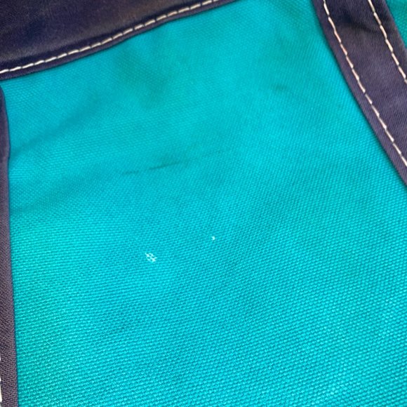 Vintage L.L. Bean Boat & Tote Canvas Bag Teal/Blue "TIPSEA" Embroidered 22x14 - Picture 12 of 12